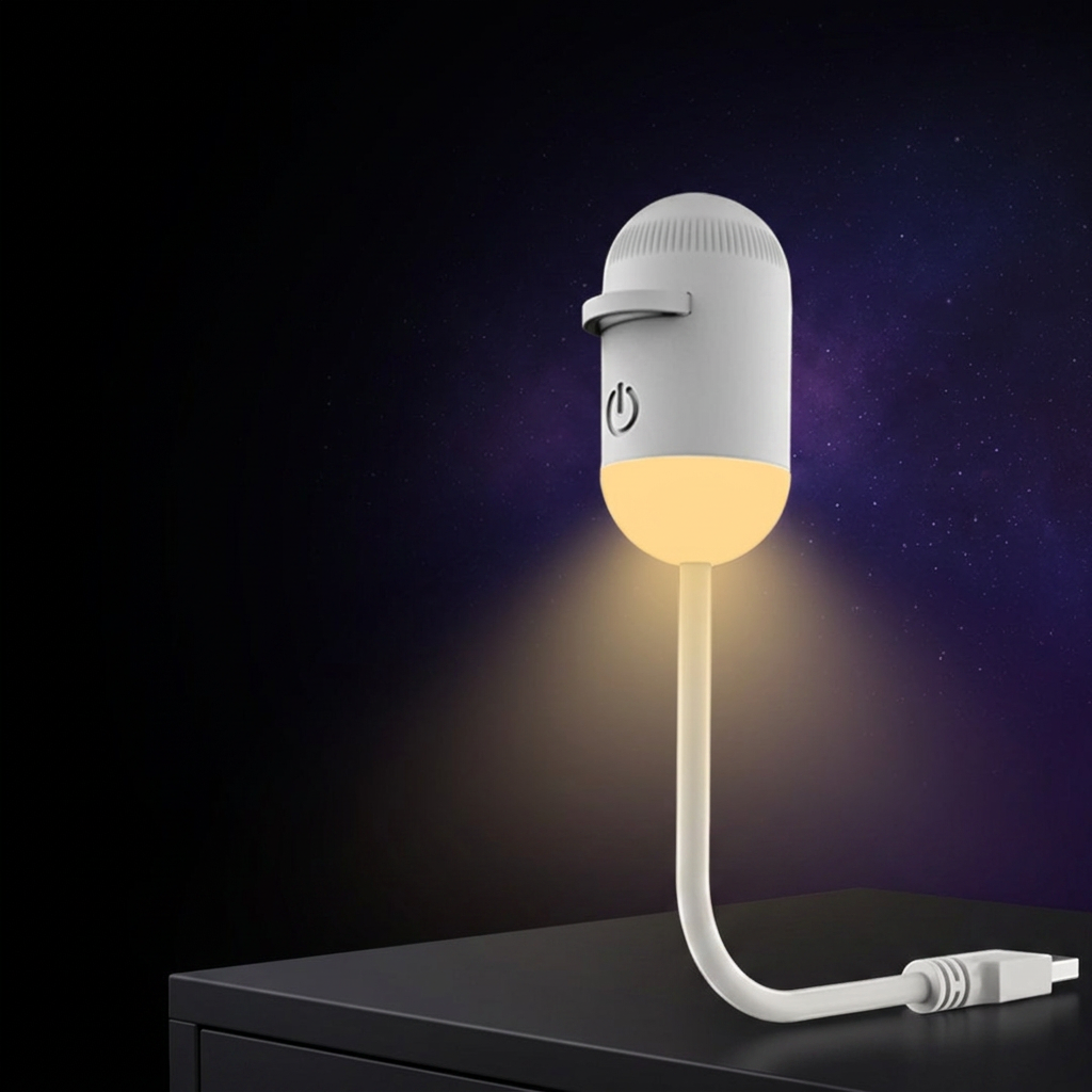 Fadel used as an elegant warm bedside lamp on a nightstand