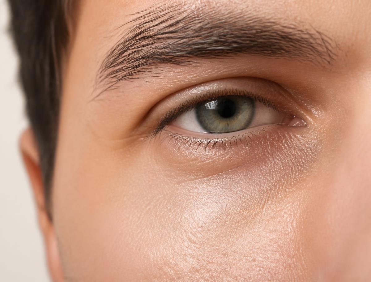 Close-up of a smooth, hydrated under-eye area